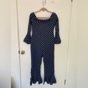 Navy Polka Dot Jumpsuit